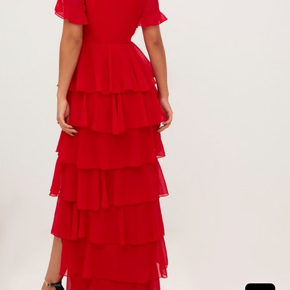 PrettyLittleThing Ruffle Layer Dress FINAL PRICE - Picture 4 of 6